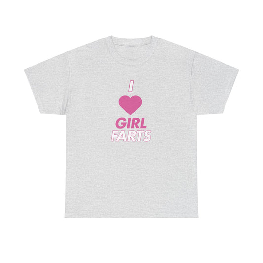 Funny Unisex Tee - 'I Heart Girl Farts' Design